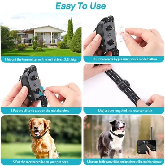2 In 1 Wireless Electric Dog Fence With anti bark