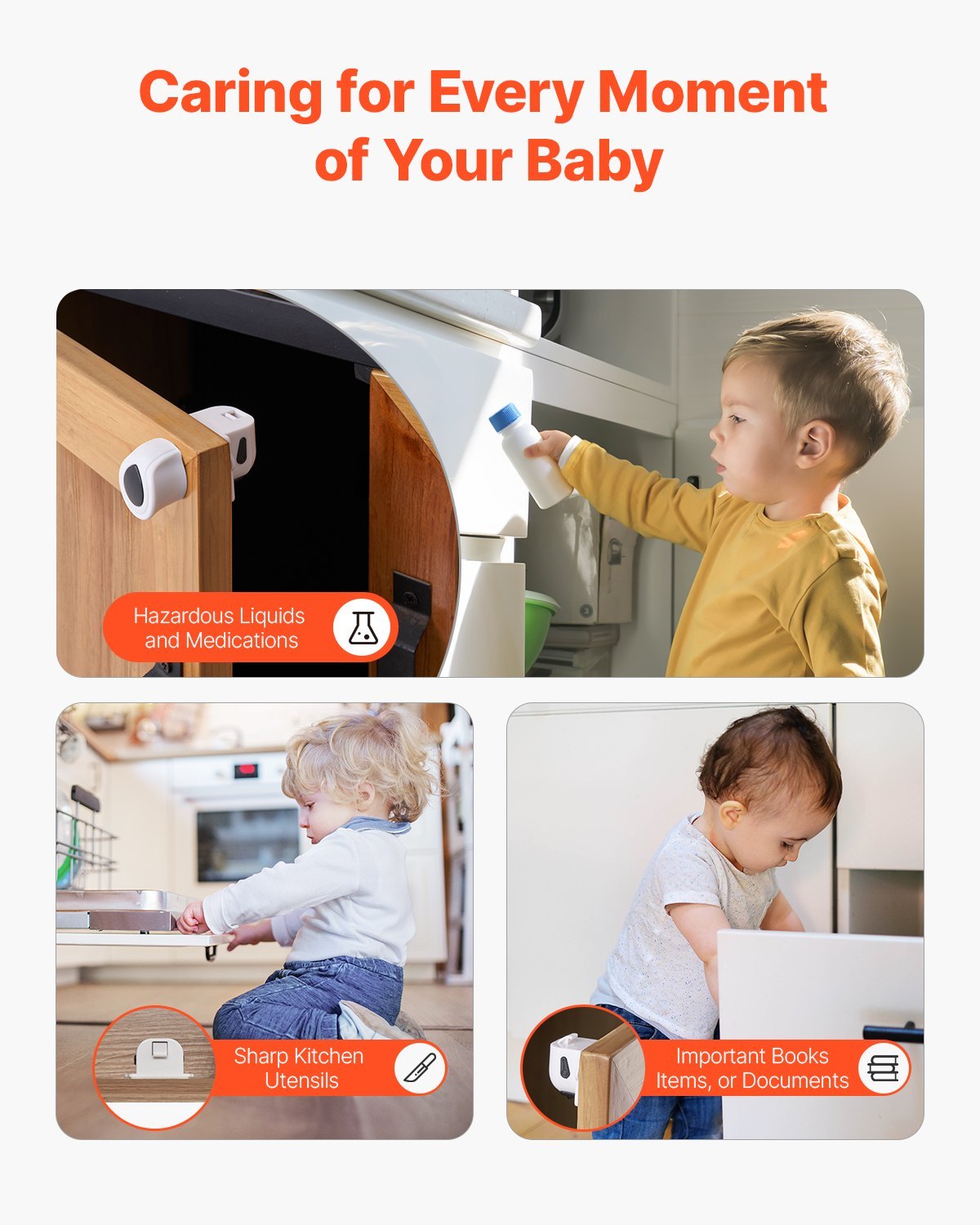Child Safety Magnetic Cabinet Locks 20 Packs
