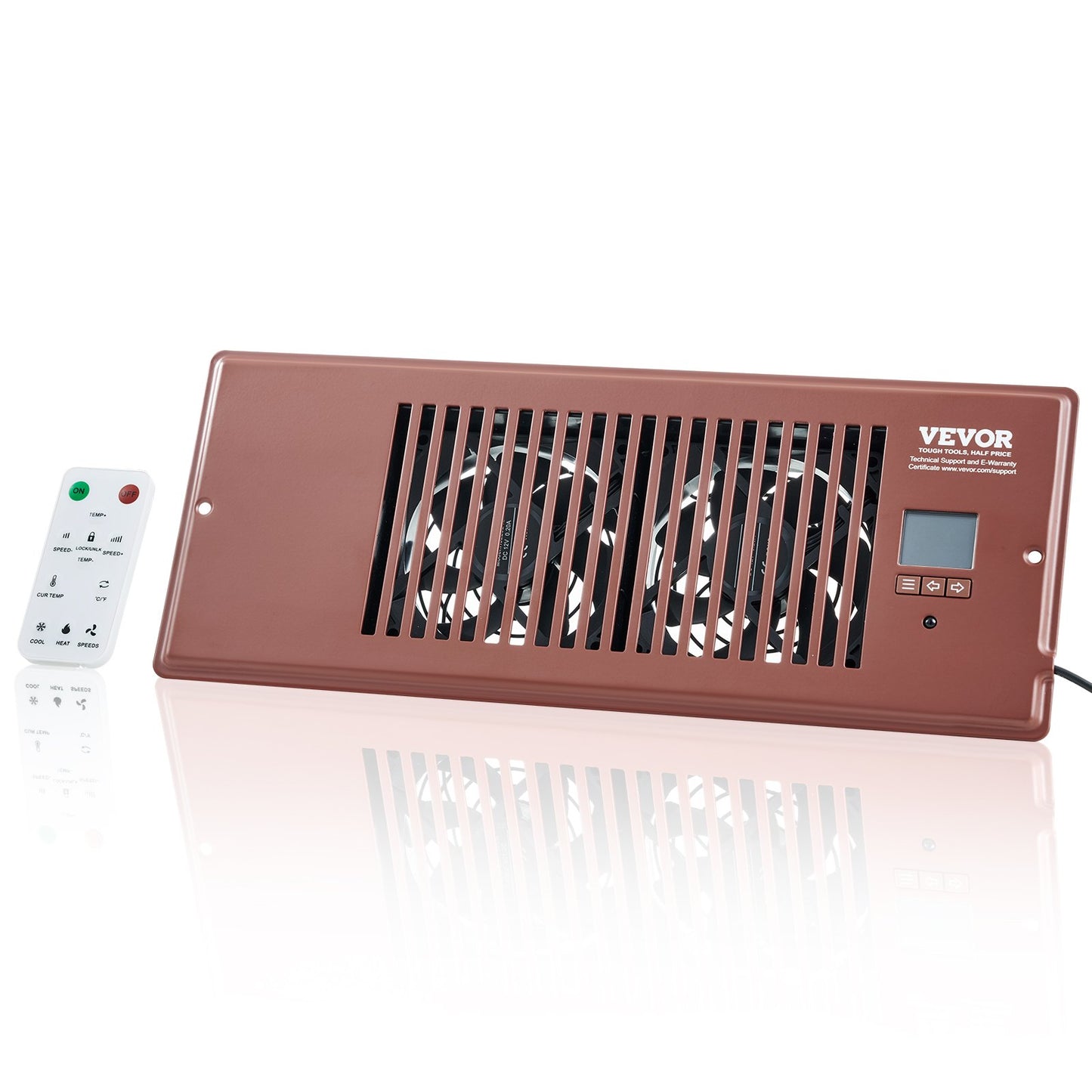 VEVOR Register Booster Fan, Quiet Vent Booster Fan Fits  Register Holes, With Remote Control And Thermostat Control,