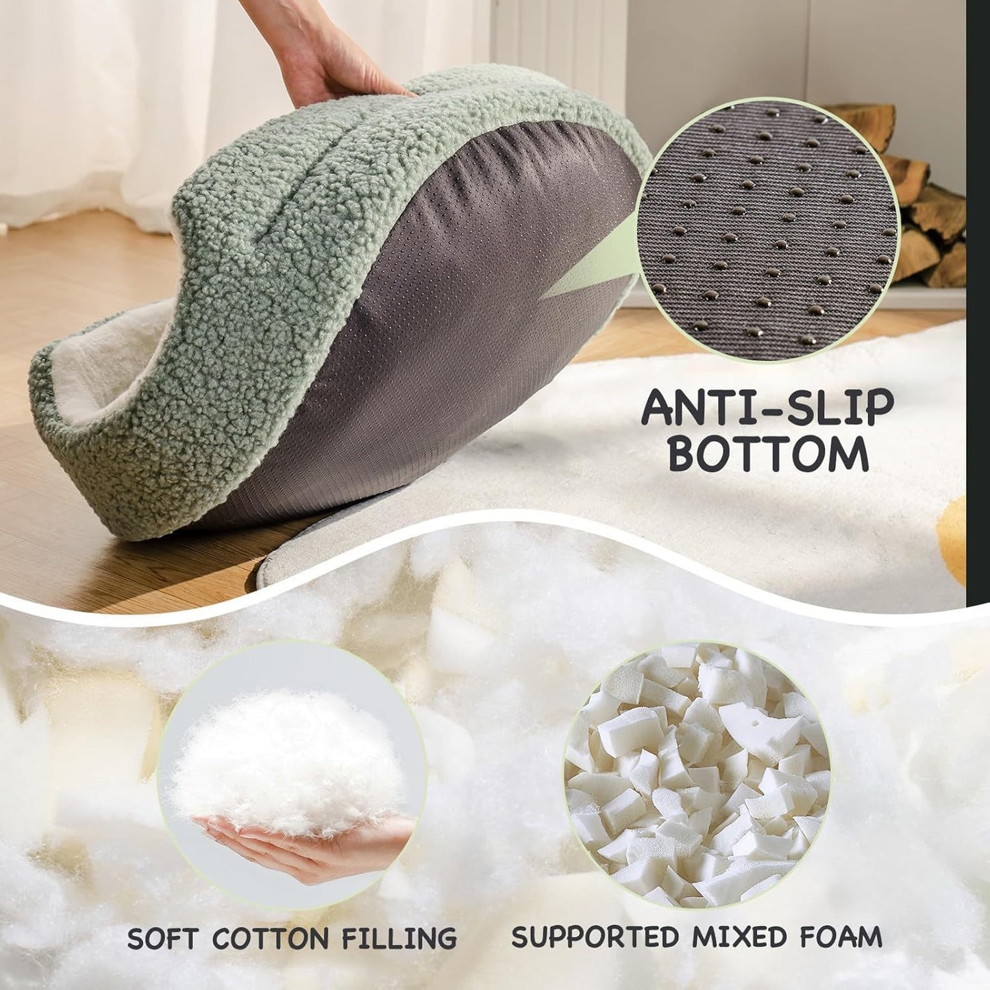 Washable Pet Bed For Cats & Small Dogs - 23x23x7 Inch Round