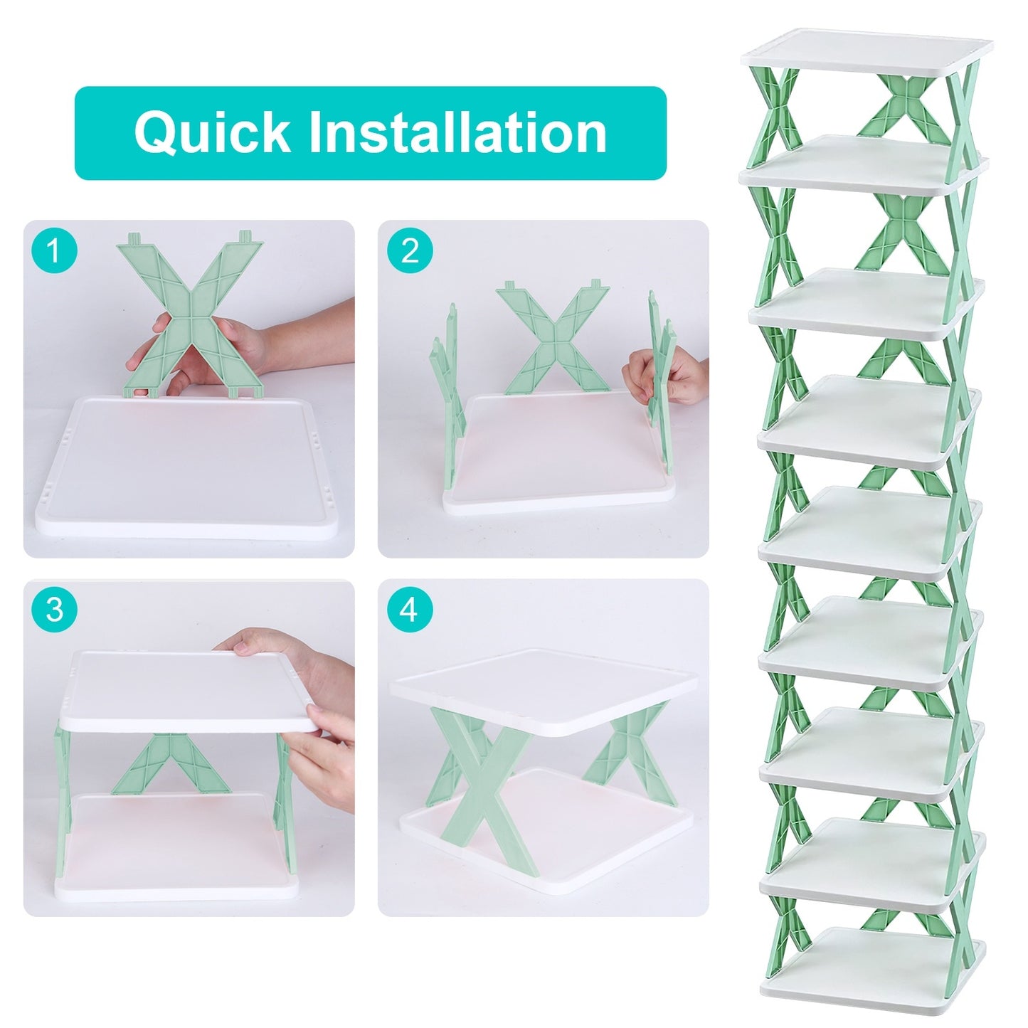 9Tier Narrow Entryway Shoe Rack Plastic Vertical Shoe