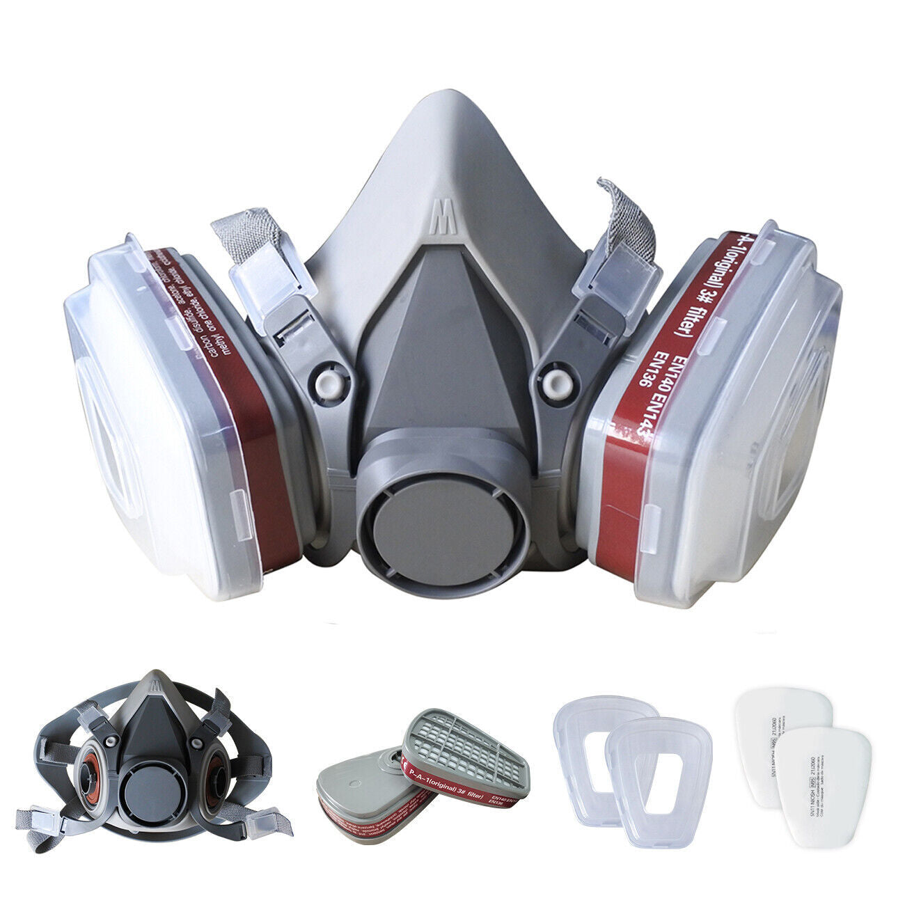 7in1 Half Face Gas Mask Facepiece Spray