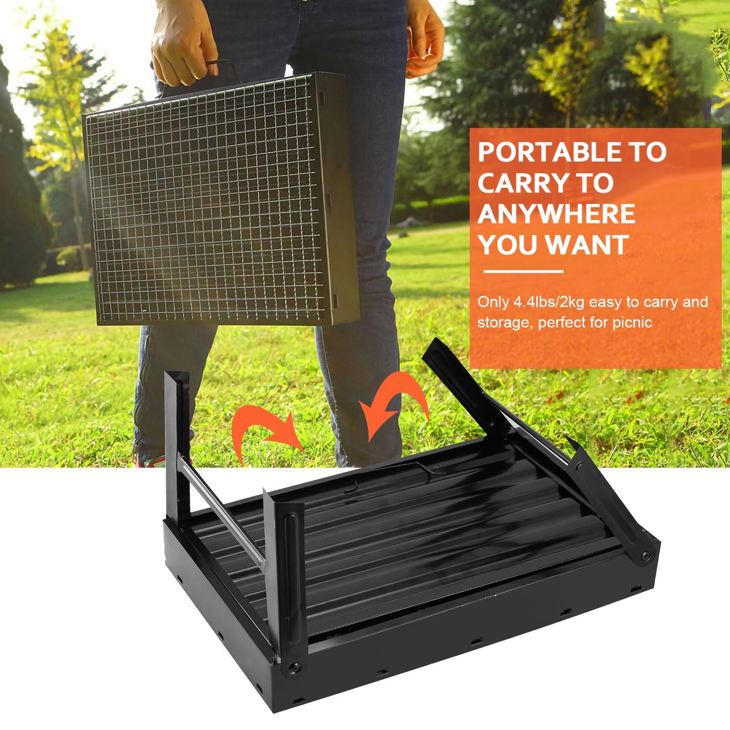 Portable BBQ Grill Foldable Charcoal Grill Camping Garden Outdoor Travel