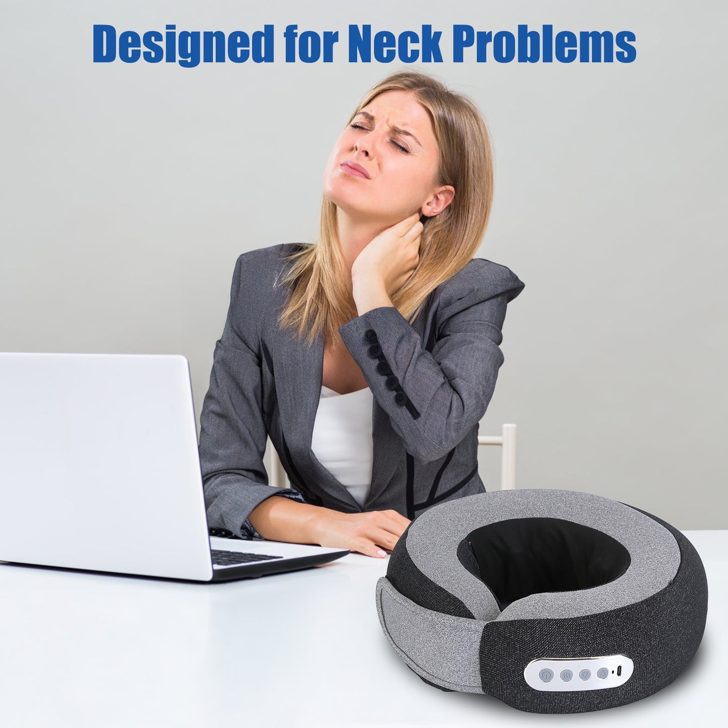 Neck Massager Pillow With Heat Electric Memory Foam  2 In 1