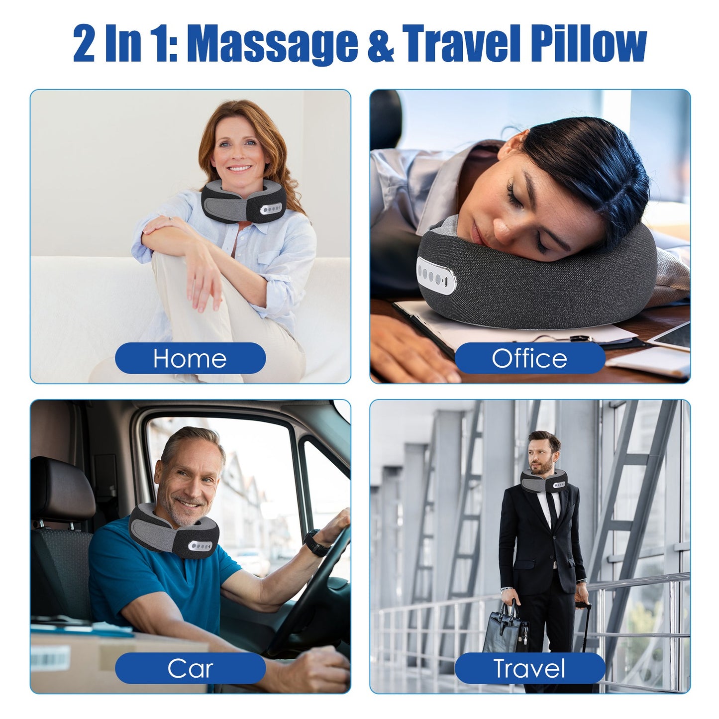 Neck Massager Pillow With Heat Electric Memory Foam  2 In 1