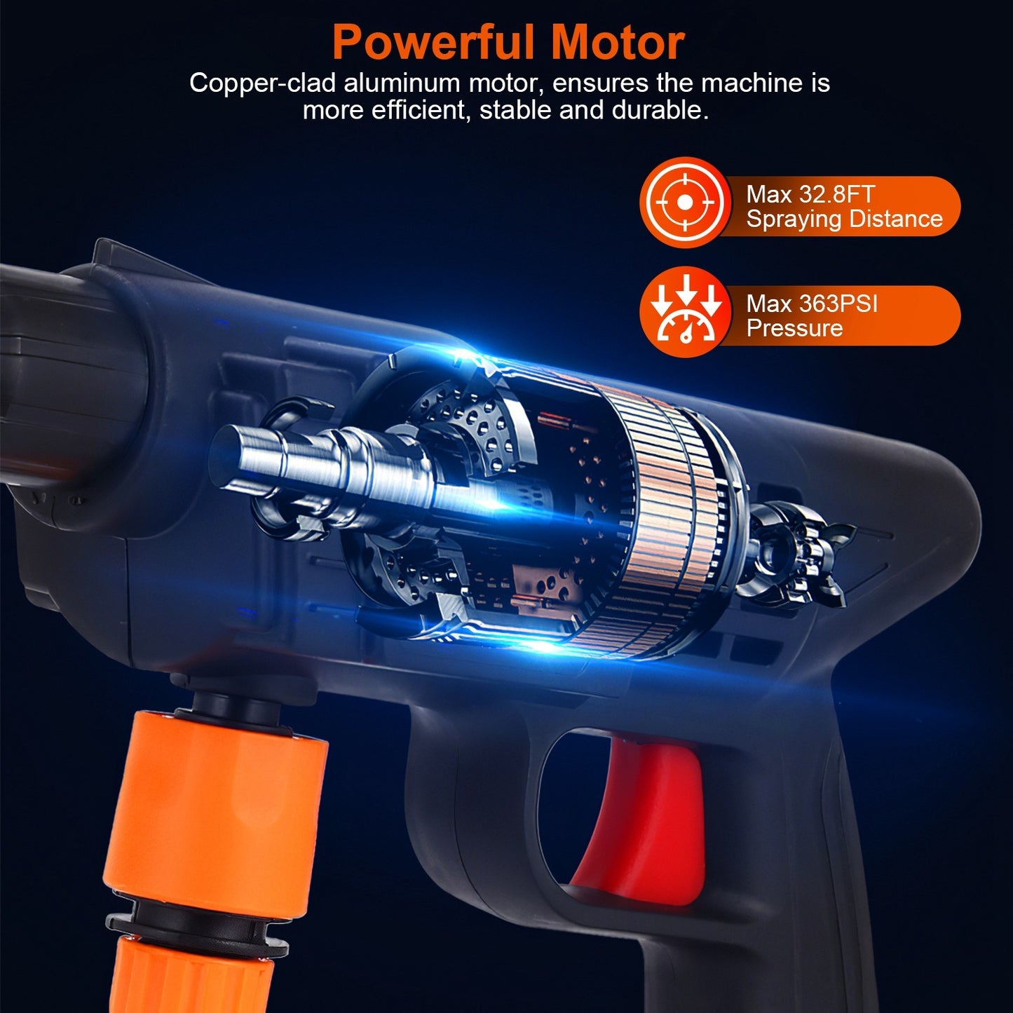 Cordless Pressure Washer, Portable Electric Power Washer High Pressure Water Sprayer