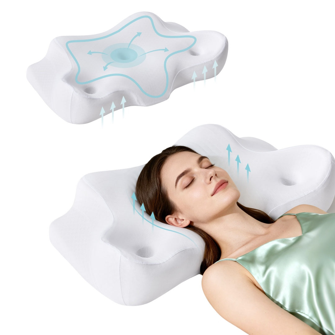 The Neck And Shoulders, Ergonomic Memory Foam Bed Pillow
