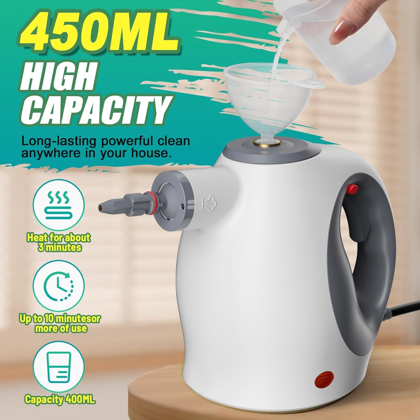 Handheld Steam Cleaner With Safety Lock,