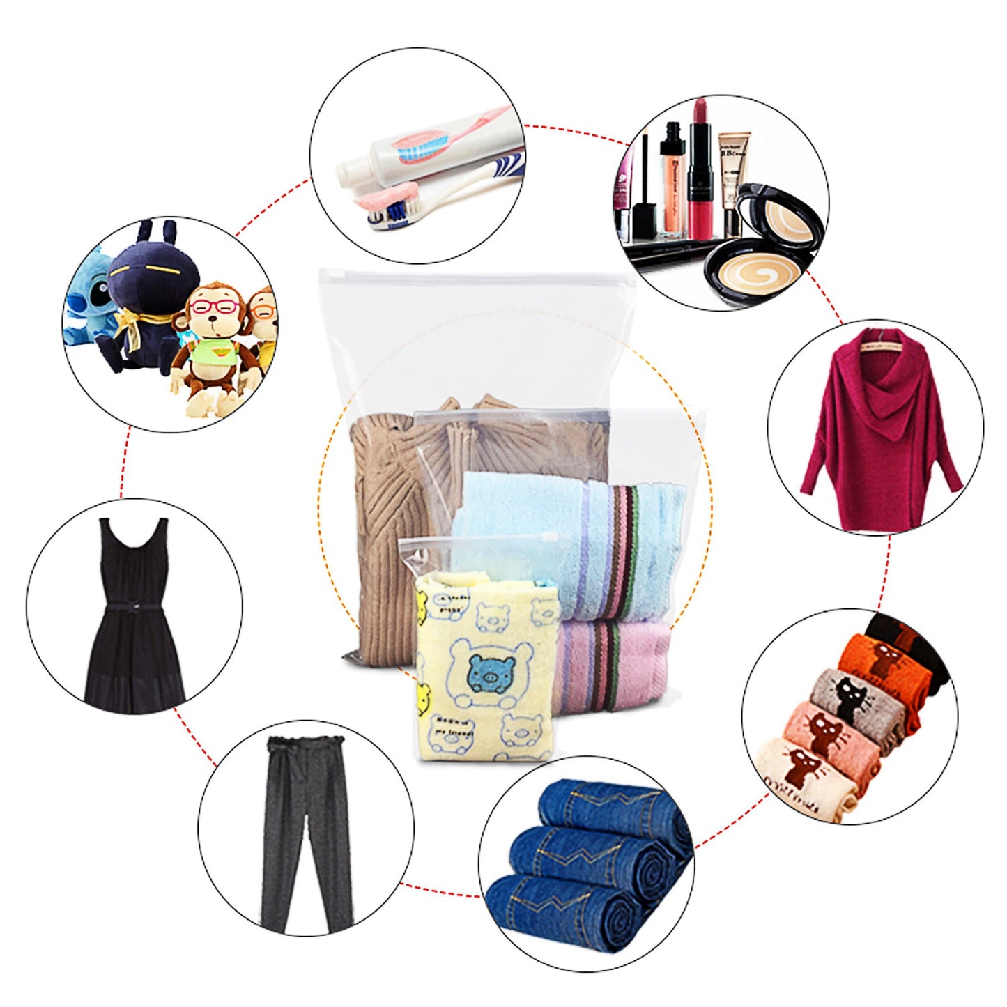 9Pcs Per Set Clothes Storage Bags Water-Resistant