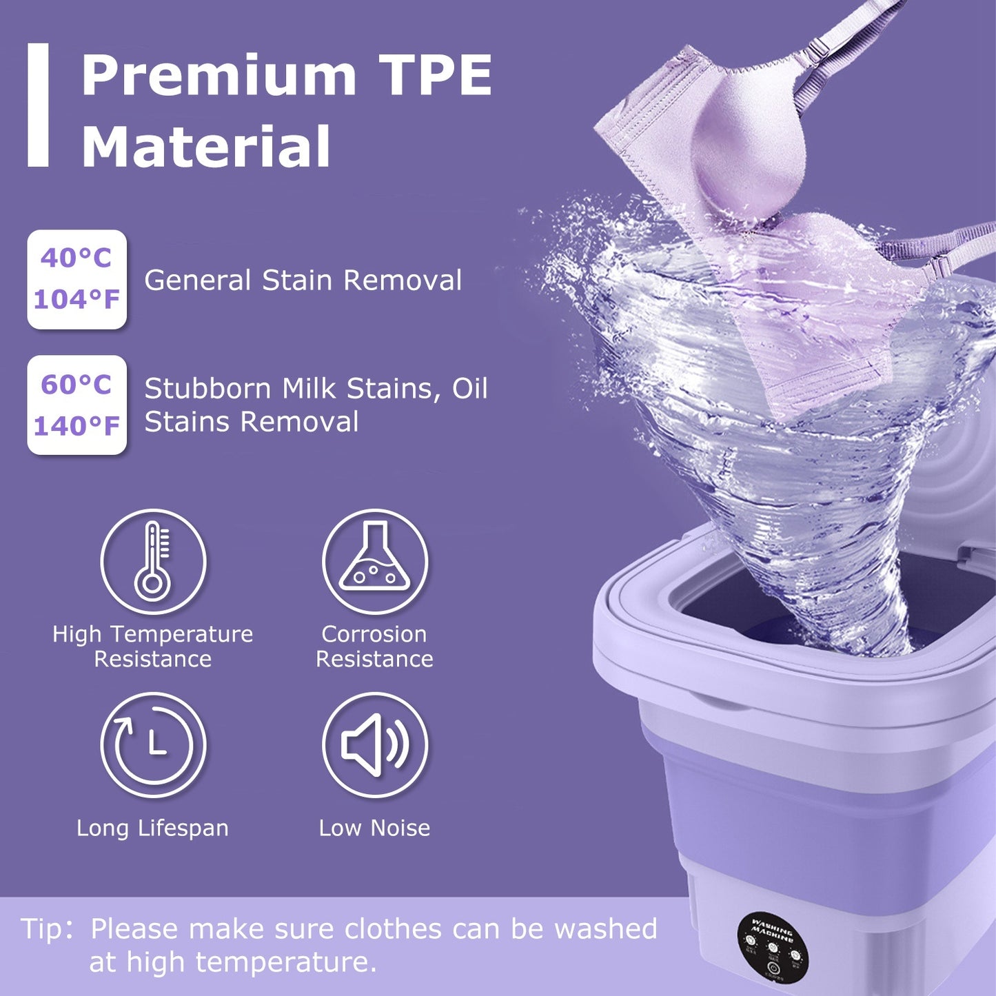 Portable Washing Machine Foldable Laundry Machine For Underwear Socks Towels Baby Clothes