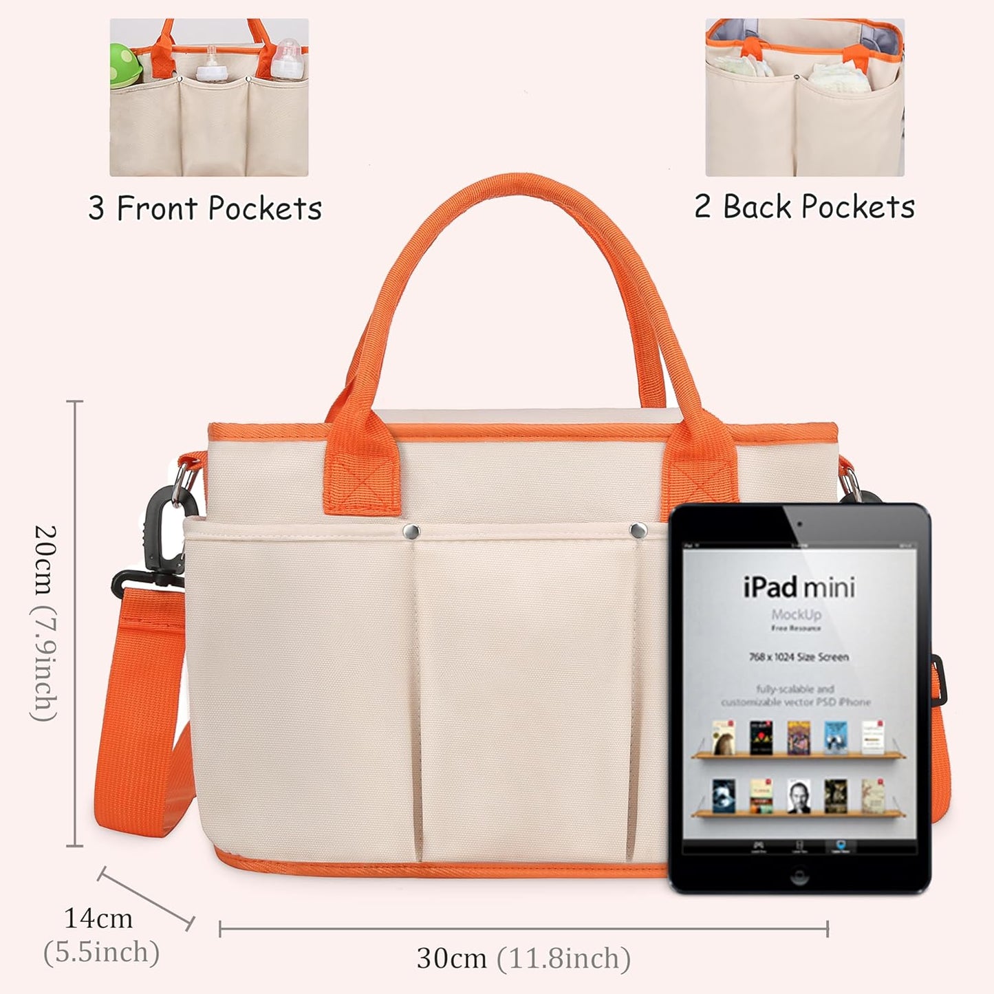 Diaper Bag Tote-Diaper Baby Bags, Waterproof Large Mommy Bag