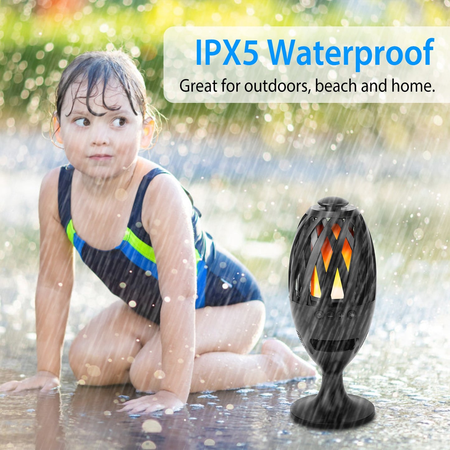 LED Flame Speakers Torch Wireless Speaker Waterproof Stereo Bass
