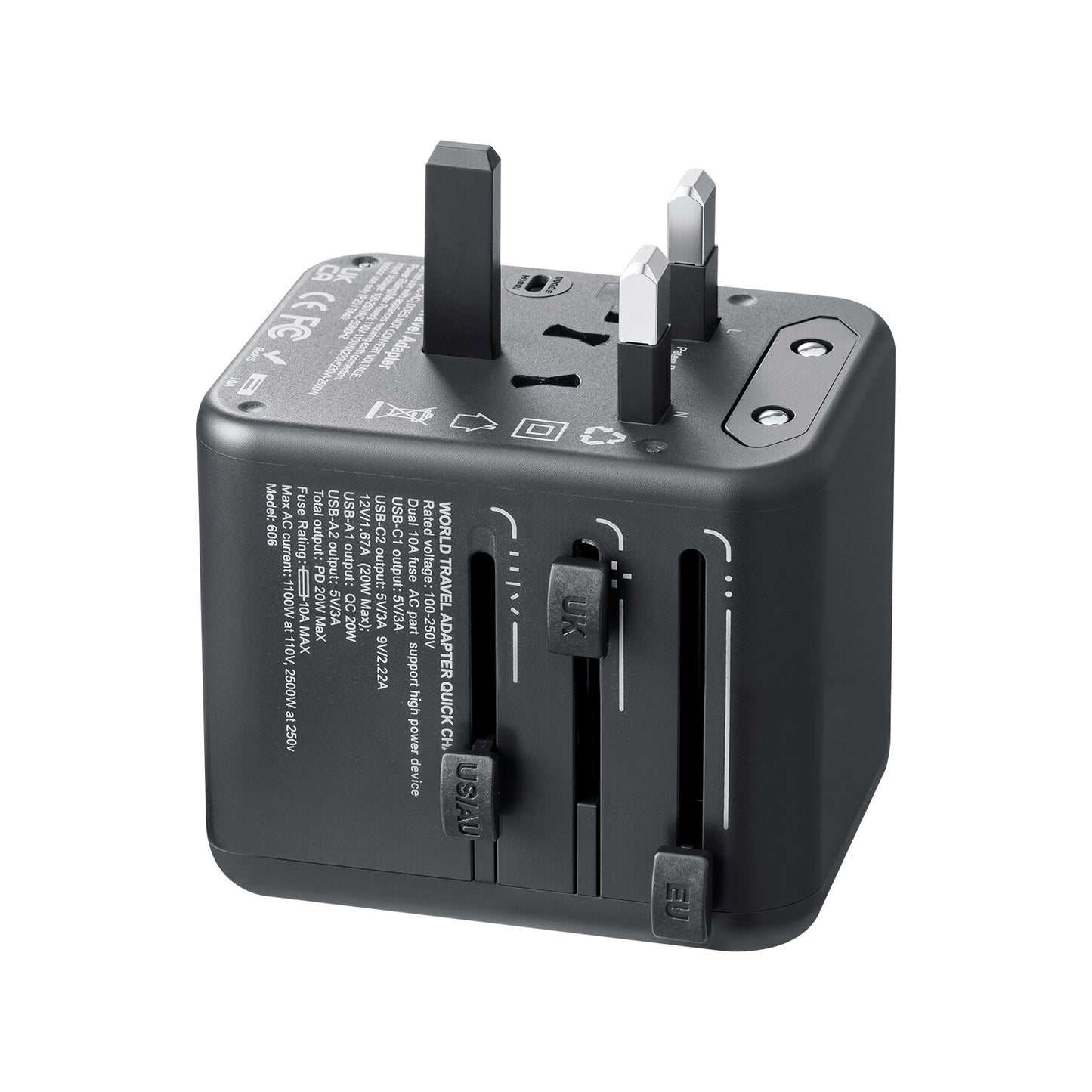 Universal Travel Adapter International 5 In 1 USB