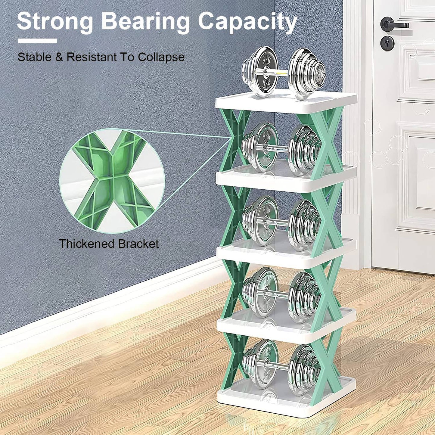 9Tier Narrow Entryway Shoe Rack Plastic Vertical Shoe