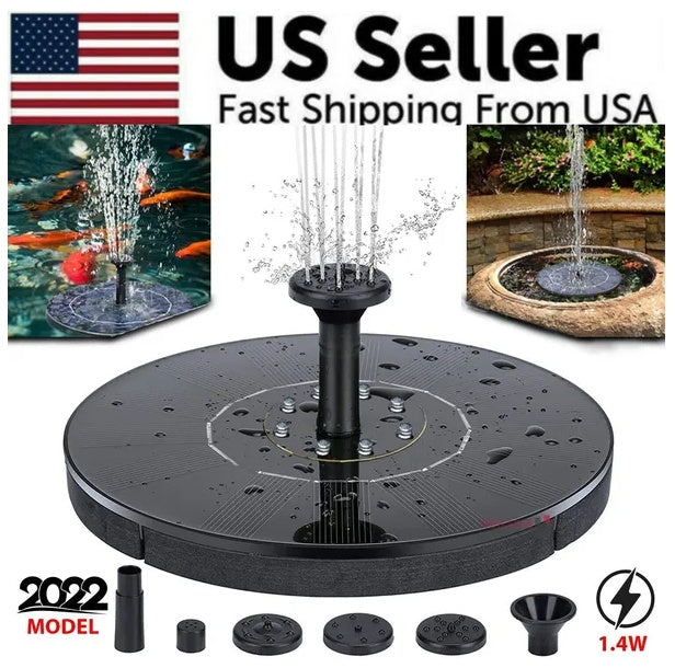 Solar Power Bird Bath Solar Fountain With 4 Nozzle