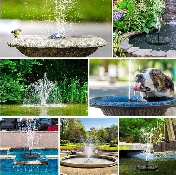 Solar Power Bird Bath Solar Fountain With 4 Nozzle