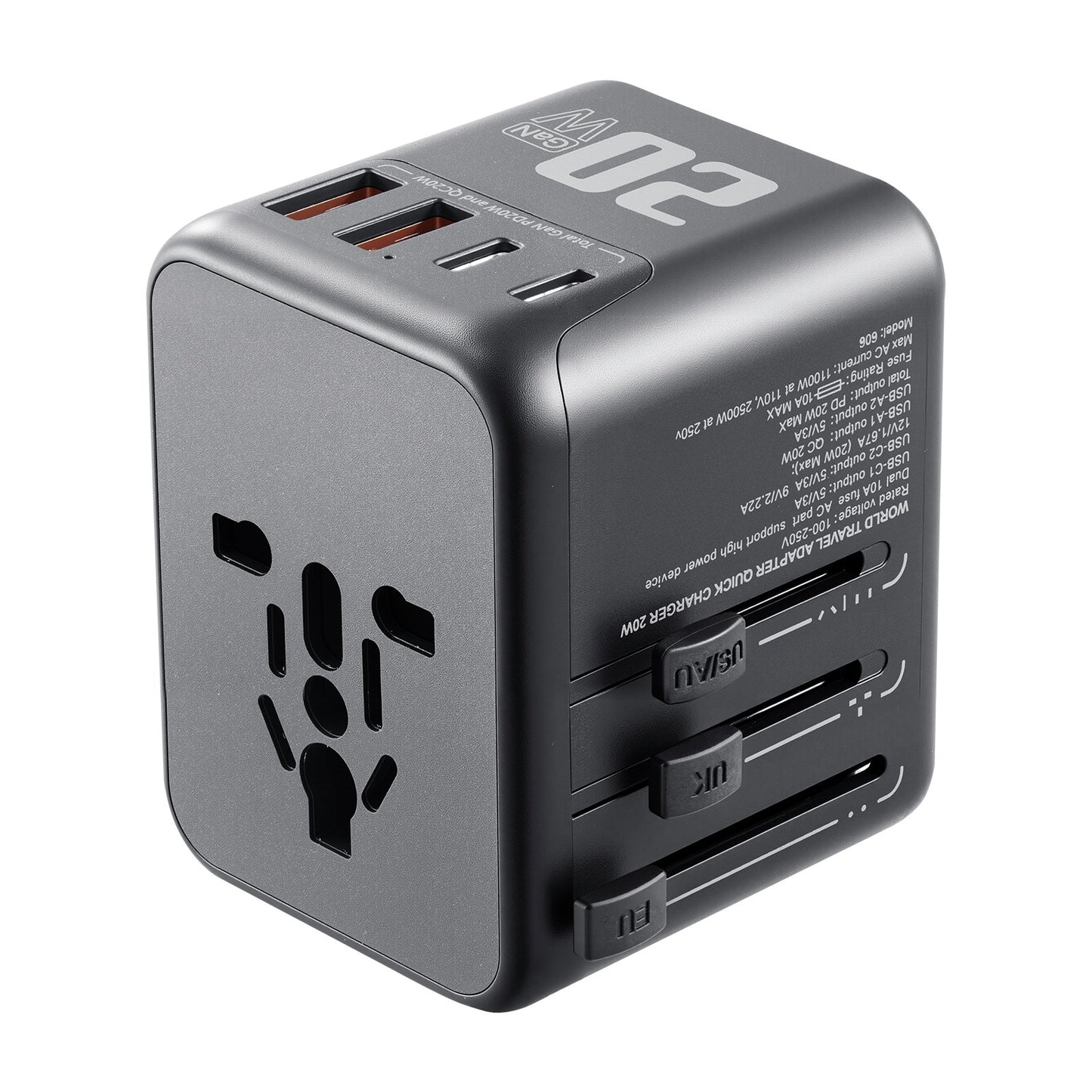 Universal Travel Adapter International 5 In 1 USB