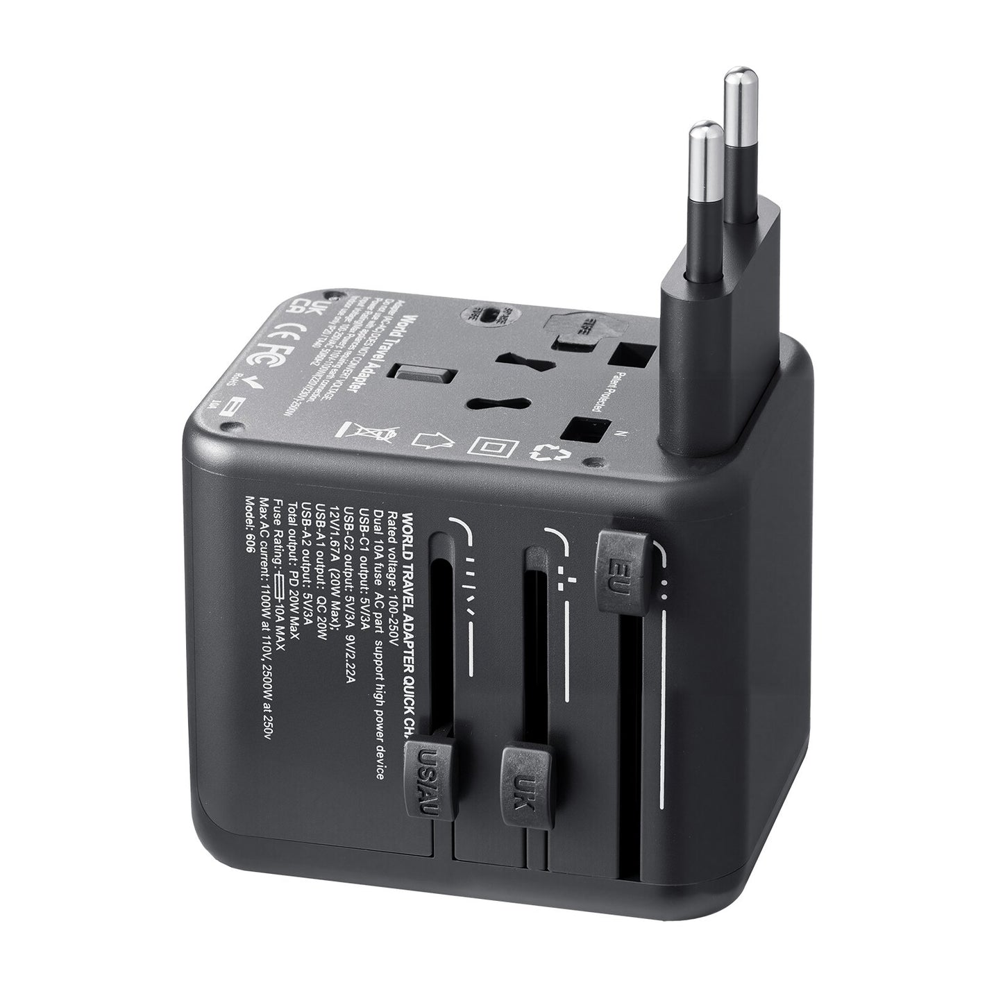 Universal Travel Adapter International 5 In 1 USB