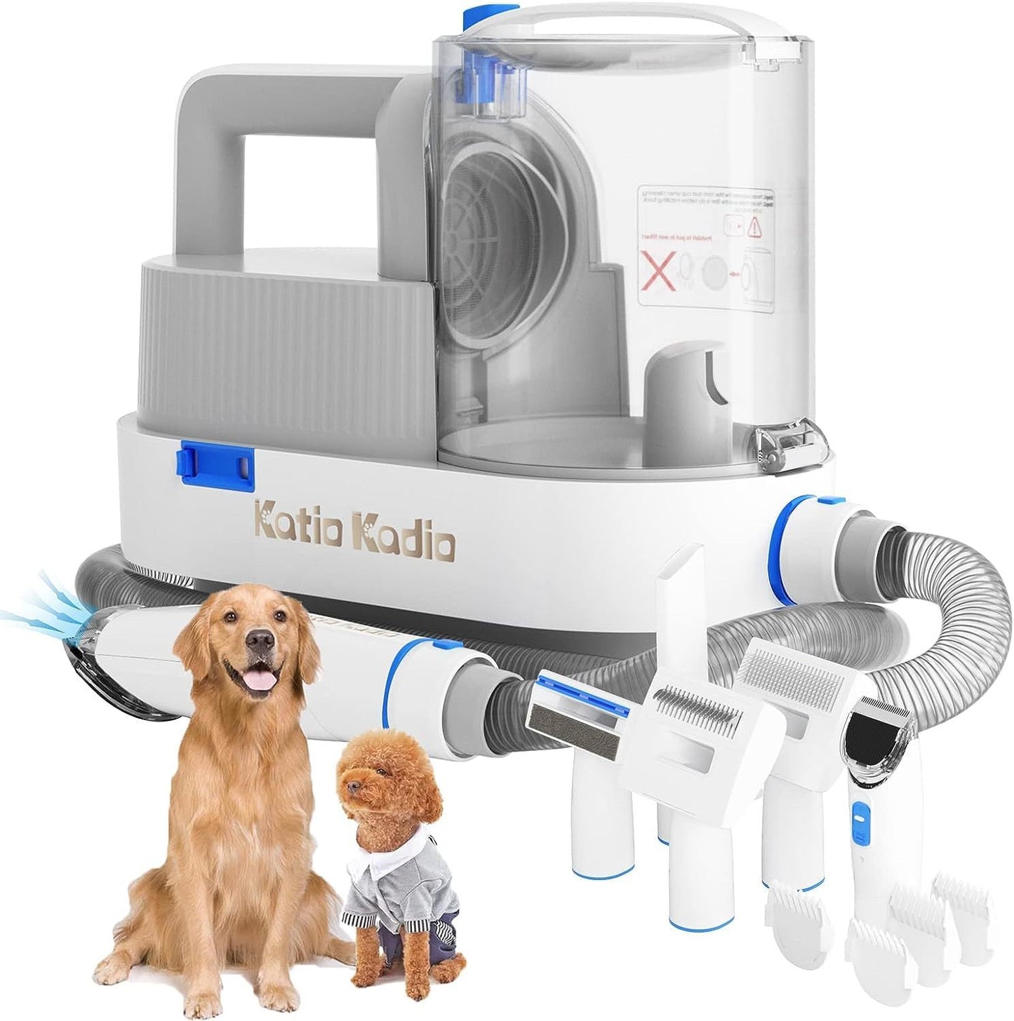 Pet Grooming Kit, 5 In 1 Dog Grooming Kit With 2 Suction Mode