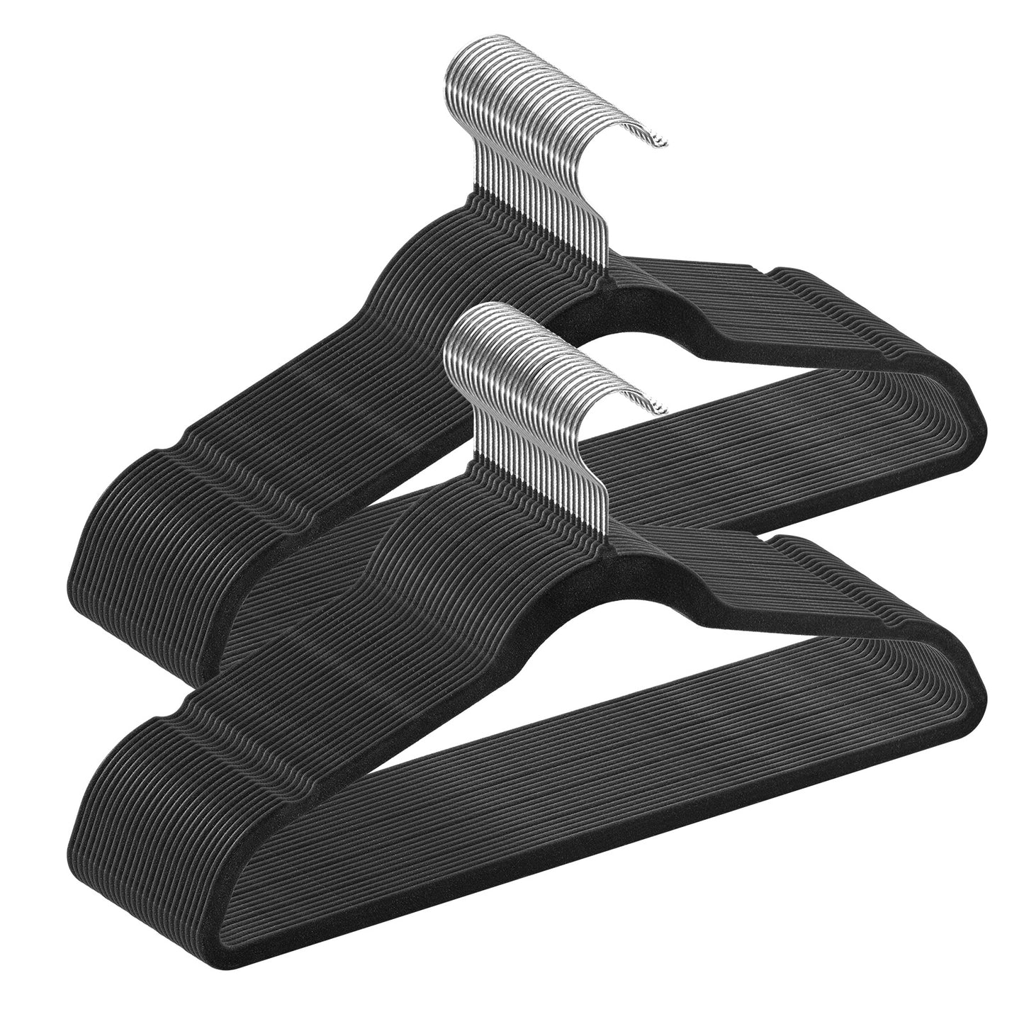 Velvet Hangers 50 Pack Black Non-Slip Hangers With 360 Degree Swivel Hook