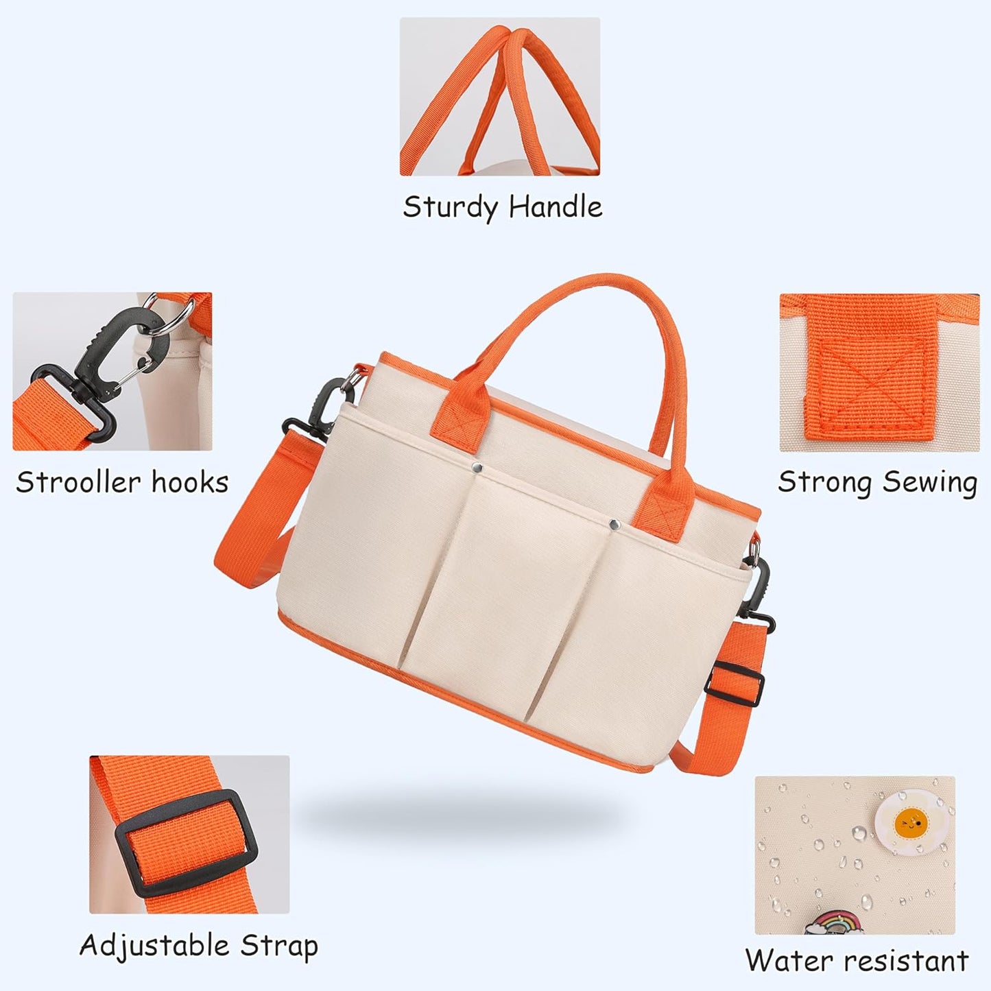 Diaper Bag Tote-Diaper Baby Bags, Waterproof Large Mommy Bag
