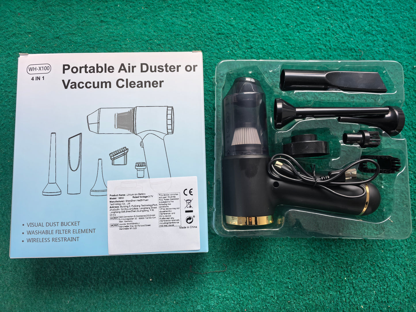 High-power, Multi-nozzle Handheld Car Vacuum Cleaner.