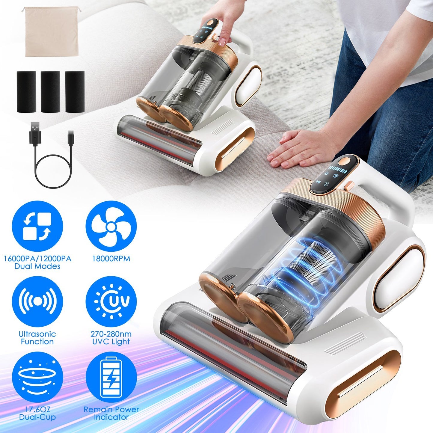 Mattress Vacuum Cleaner ,Bed Vacuum Cleaner Handheld Vacuums
