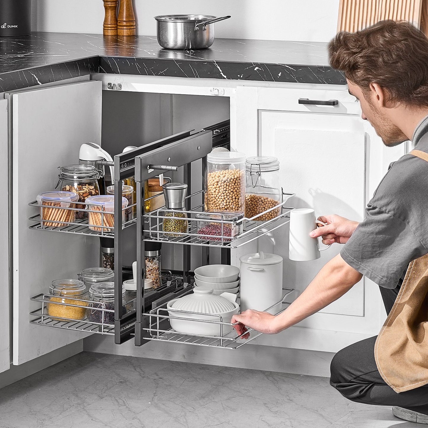 4 Shelf Blind Corner Pull Out Organizer