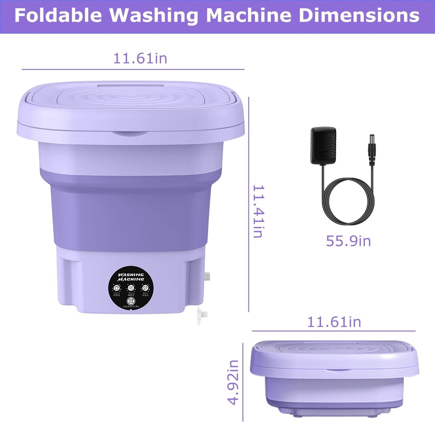 Portable Washing Machine Foldable Laundry Machine For Underwear Socks Towels Baby Clothes