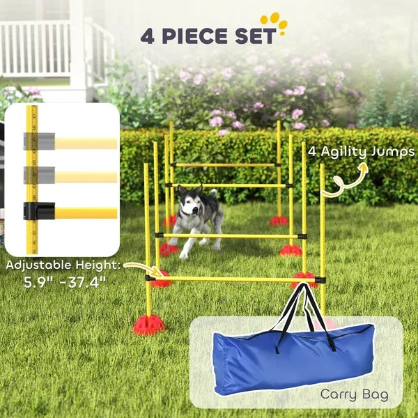 4 Piece Dog Agility Course Backyard Set