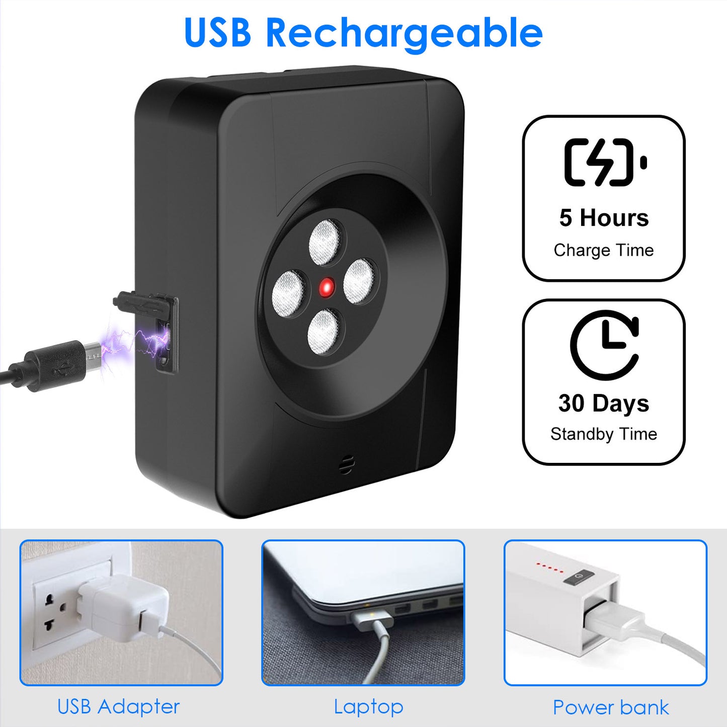 1Pc Ultrasonic Anti Barking Device Indoor Outdoor Dog Bark Control With 3 Frequency Levels Max 32.8Feet Sensing Distance For Most Dog Sizes