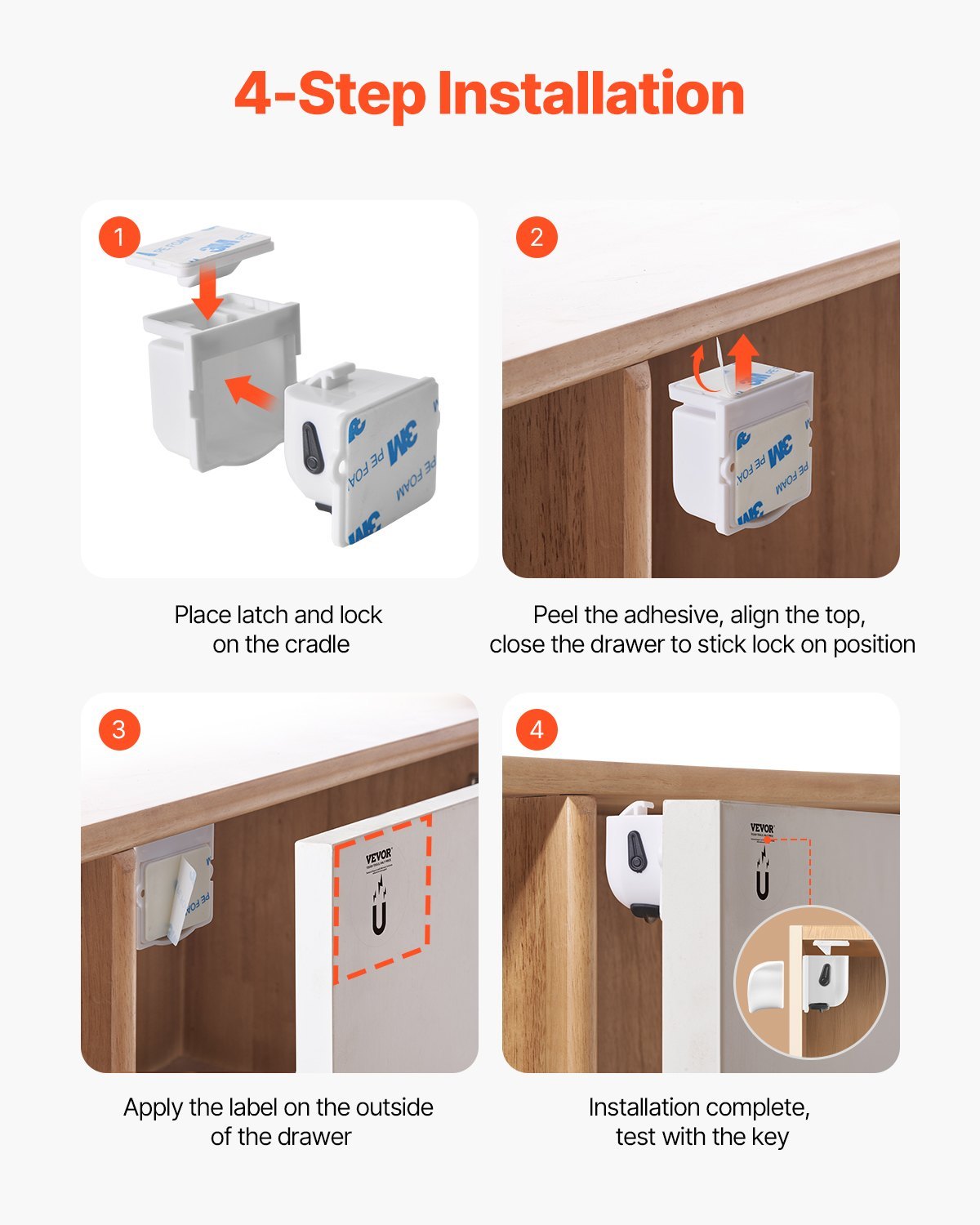 Child Safety Magnetic Cabinet Locks 20 Packs