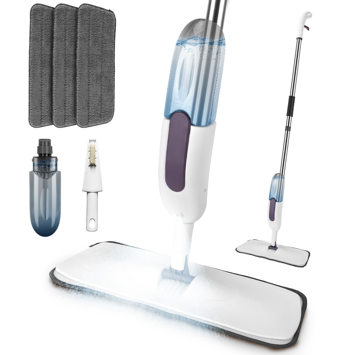 Spray Mop With 3 Machine Washable Microfiber Pads