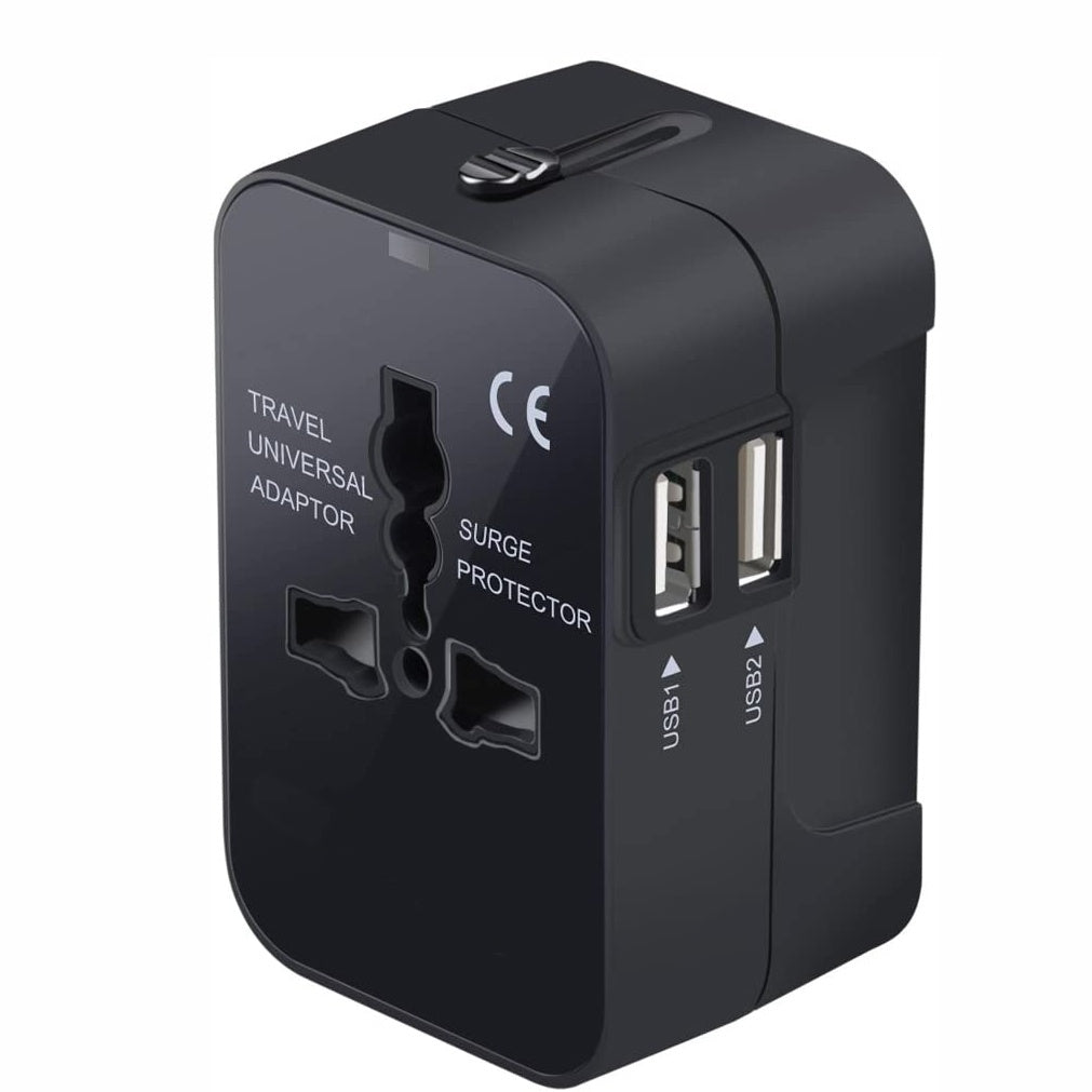 Universal Travel Adapter With USB C,  All In One Worldwide Travel Adapter Power Converters Wall Charger AC Power Plug Adapter USB Type C Charging For USA EU UK AUS