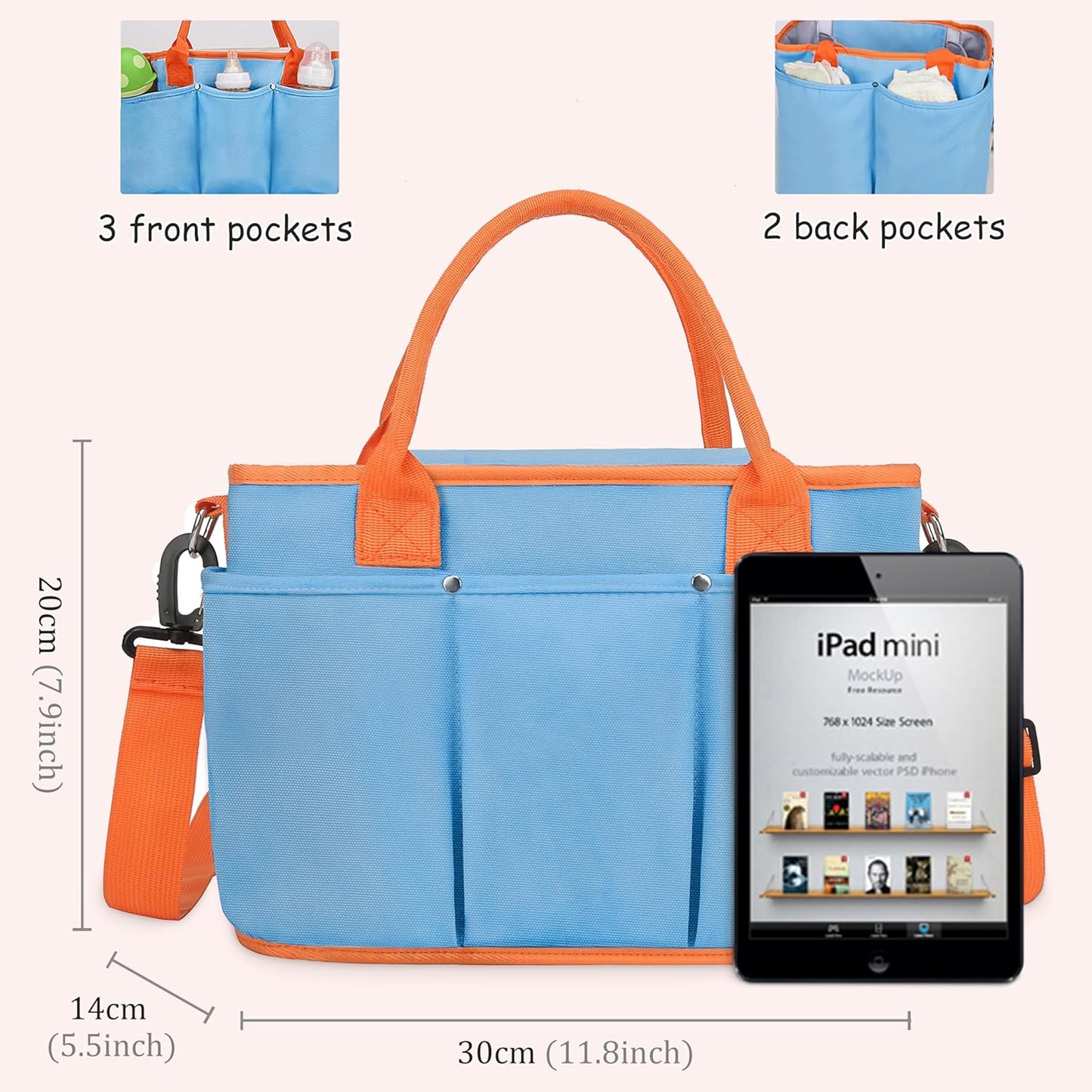 Diaper Bag Tote-Diaper Baby Bags, Waterproof Large Mommy Bag