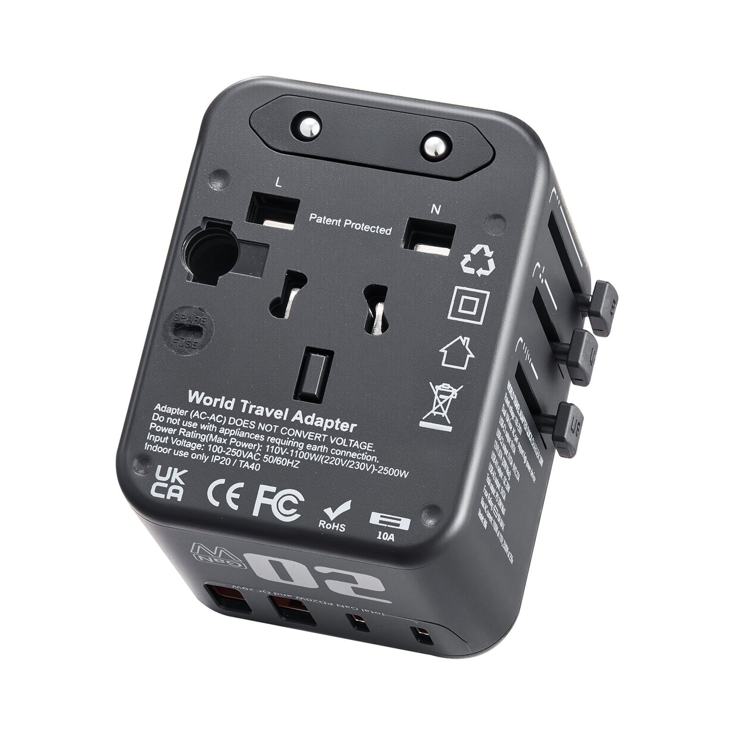 Universal Travel Adapter International 5 In 1 USB